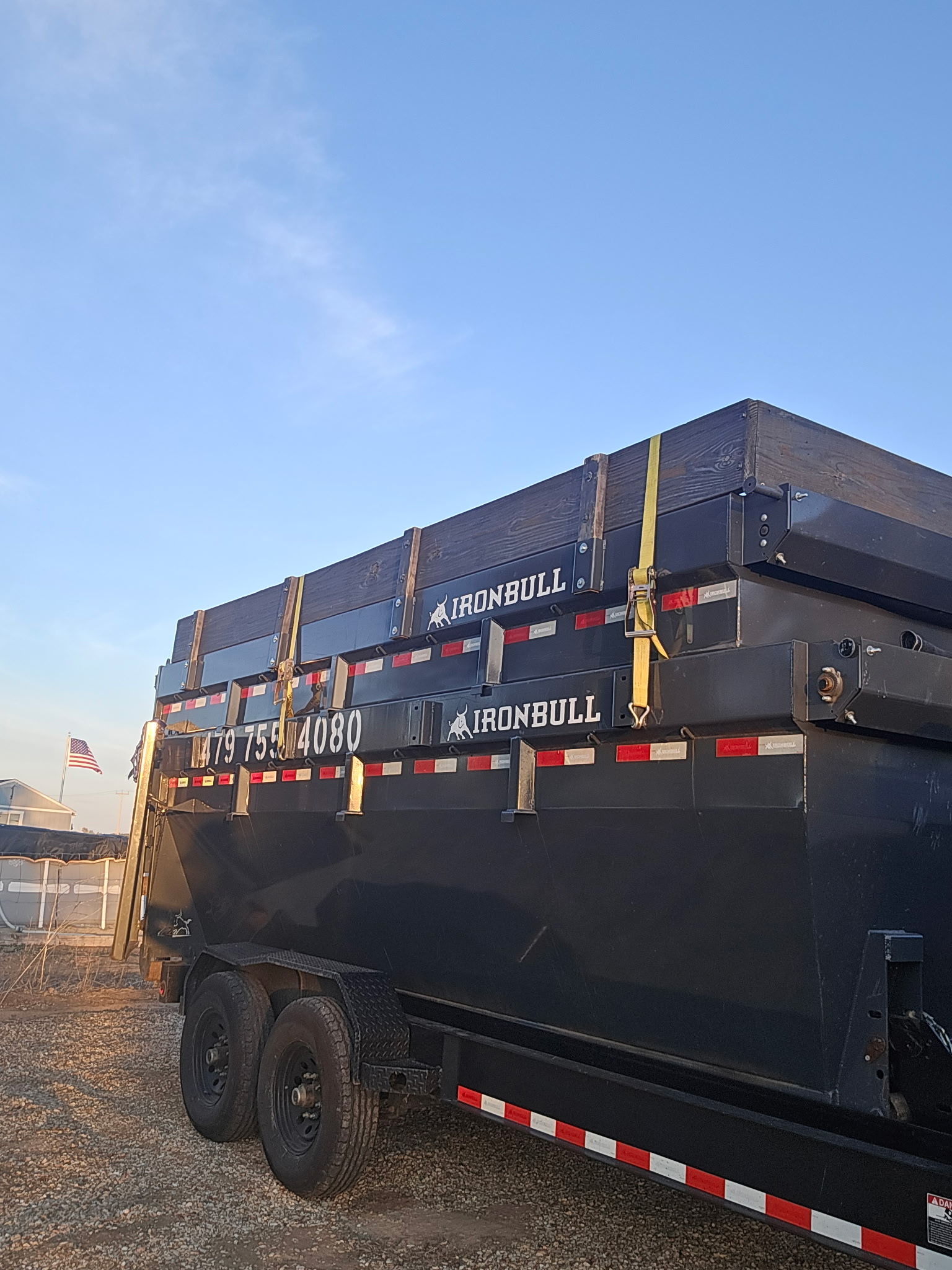 IRONBULL Dump Trailer with High Wood Sides